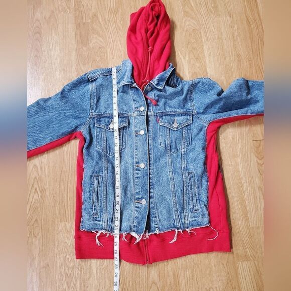 Levi's Ex-Boyfriend Hybrid Hooded Trucker Jacket sz Med - Picture 11 of 15